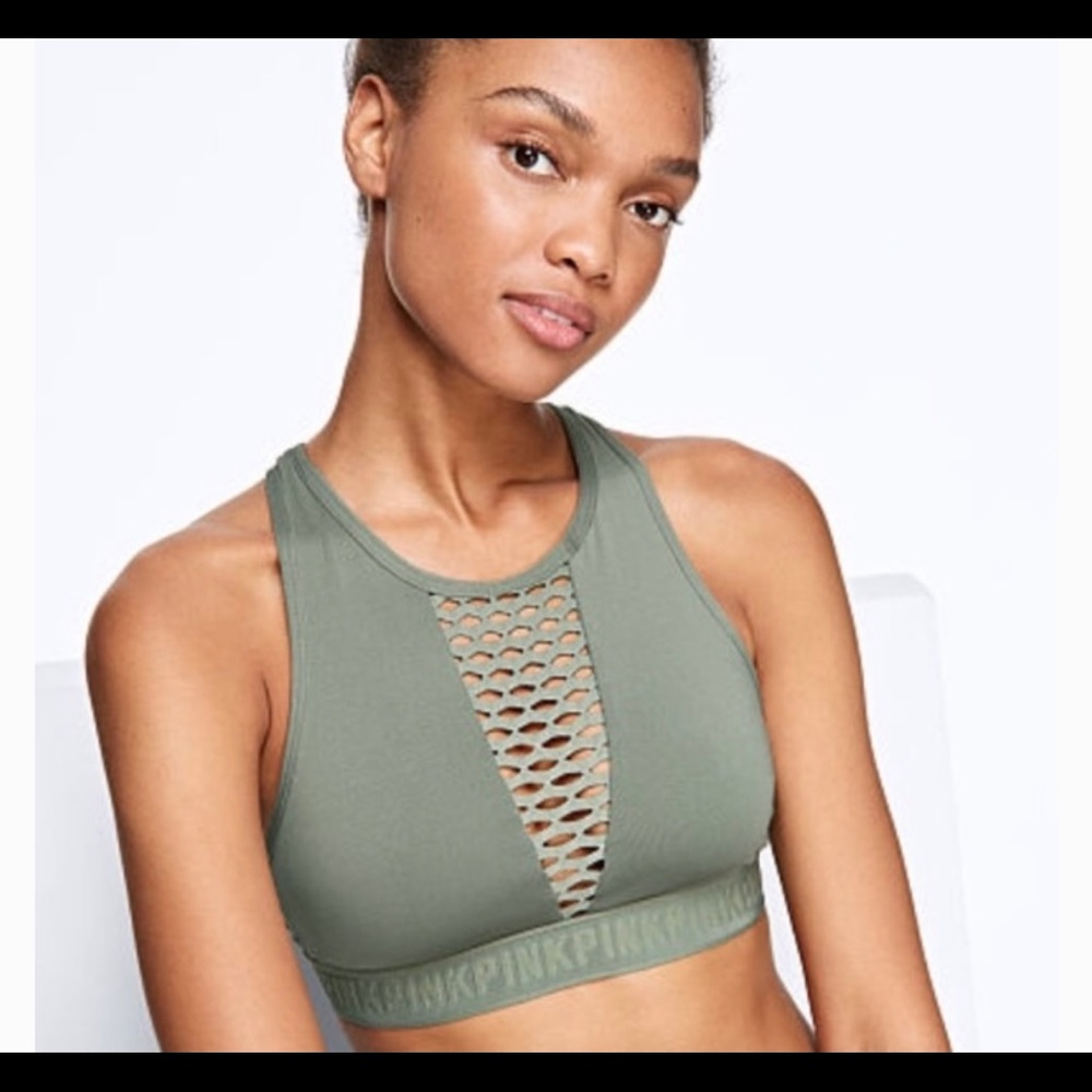 PINK VS Ultimate High Neck Mesh Sports Bra